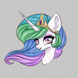 Size: 1280x1280 | Tagged: safe, artist:murny, derpibooru import, princess celestia, alicorn, pony, bust, crown, cute, heart, heart eyes, jewelry, portrait, regalia, sketch, smiling, solo, sparkles, wingding eyes