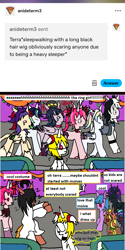 Size: 1179x2364 | Tagged: safe, artist:ask-luciavampire, derpibooru import, oc, pony, undead, vampire, vampony, ask, halloween, holiday, kids, tumblr