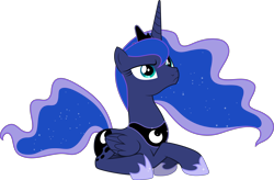 Size: 4569x3000 | Tagged: safe, artist:dashiesparkle, derpibooru import, princess luna, pony, lying down, prone, simple background, solo, transparent background, vector