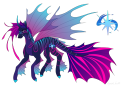 Size: 4000x2750 | Tagged: safe, artist:squishkitti, derpibooru import, oc, oc only, hybrid, magical lesbian spawn, offspring, parent:queen novo, parent:twilight sparkle, simple background, solo, transparent background