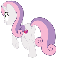 Size: 1448x1451 | Tagged: safe, artist:gmaplay, derpibooru import, sweetie belle, pony, unicorn, g4, growing up is hard to do, butt, female, horn, mare, older, older sweetie belle, plot, rear, simple background, solo, sweetie butt, transparent background, underhoof