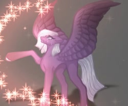 Size: 922x768 | Tagged: safe, artist:reminati_27, derpibooru import, oc, oc only, oc:othis, pegasus, pony, crying, female, mare, old art, solo, spread wings, stars, wings