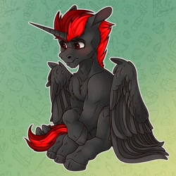 Size: 2000x2000 | Tagged: safe, artist:vepital', derpibooru import, oc, oc only, alicorn, red and black oc