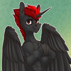 Size: 2000x2000 | Tagged: safe, artist:vepital', derpibooru import, oc, oc only, alicorn, red and black oc