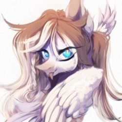 Size: 320x320 | Tagged: safe, artist:reminati_27, derpibooru import, oc, oc only, pegasus, pony, bust, female, mare, simple background, solo, tongue, tongue out, white background