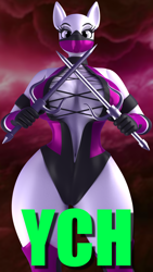 Size: 1080x1920 | Tagged: safe, artist:argos90, derpibooru import, anthro, 3d, big breasts, breasts, clothes, commission, costume, female, mileena, mortal kombat, sai, solo, weapon, wide hips, your character here