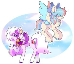 Size: 1500x1300 | Tagged: safe, artist:angellightyt, artist:lilywolfpie, derpibooru import, oc, oc only, pegasus, pony, collaboration, duo, pegasus oc