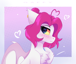 Size: 3400x2903 | Tagged: safe, artist:gaffy, derpibooru import, oc, oc only, oc:lerk, bat pony, bat pony oc, bat wings, birthday, birthday gift, chest fluff, ear fluff, ears, passepartout, wings