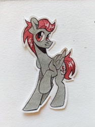 Size: 3072x4096 | Tagged: safe, artist:k0potb, derpibooru import, oc, oc only, oc:fordik, pegasus, pony, paper, paper pony, solo, traditional art