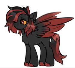 Size: 1280x1170 | Tagged: safe, derpibooru import, oc, pegasus, pony, hair over one eye, red eyes, spread wings, wings