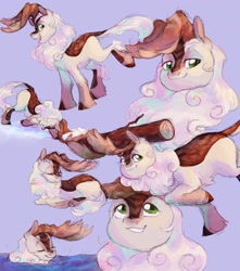 Size: 1500x1700 | Tagged: safe, artist:abbytabbys, derpibooru import, oc, oc only, kirin, antlers, carrying, commission, log, mundane utility, solo, swimming, unshorn fetlocks, water