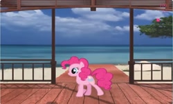 Size: 1252x750 | Tagged: safe, derpibooru import, pinkie pie, earth pony, g4, collect cupcakes lick ponies, female, flash game, solo, tropical, youtube link