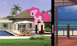 Size: 1250x750 | Tagged: safe, derpibooru import, pinkie pie, earth pony, g4, collect cupcakes lick ponies, female, flash game, jumping, outdoors, solo, youtube link