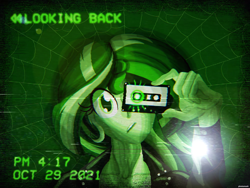 Size: 2048x1536 | Tagged: safe, artist:sixes&sevens, derpibooru import, sunset shimmer, fanfic:the sunset archives, equestria girls, g4, fanfic, fanfic art, fanfic cover, green, head tilt, lens flare, looking at you, spider web