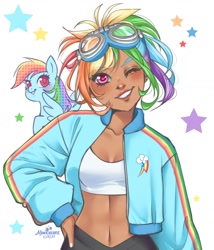 Size: 1440x1683 | Tagged: safe, artist:monicherrie, derpibooru import, rainbow dash, human, humanized, simple background, white background