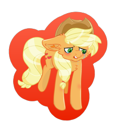 Size: 1800x1800 | Tagged: safe, artist:bytemyfur, derpibooru import, applejack, earth pony, pony, g4, crying, ears, floppy ears, outline, sad, simple background, solo, transparent background