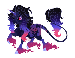 Size: 4500x3500 | Tagged: safe, artist:gigason, derpibooru import, oc, oc only, oc:scarlet sanguine, pony, unicorn, g4, adoptable, cloven hooves, colored, female, flat colors, high res, horn, mare, offspring, parent:king sombra, parent:nightmare moon, parents:sombramoon, simple background, solo, three quarter view, transparent background, unshorn fetlocks