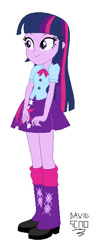 Size: 248x591 | Tagged: safe, artist:xxdavid5000xx, derpibooru import, twilight sparkle, human, equestria girls, g4, boots, clothes, high heel boots, legs, shirt, shoes, simple background, skirt, solo, white background