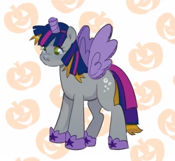 Size: 3330x3065 | Tagged: artist needed, source needed, safe, derpibooru import, derpy hooves, pegasus, pony, g4, alicorn costume, best pony, box, clothes, cosplay, costume, cropped, fake horn, fake wings, halloween, halloween costume, holiday, nightmare night costume, solo, toilet paper roll, toilet paper roll horn, twilight muffins, twilight sparkle costume, wig