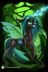 Size: 1333x2000 | Tagged: safe, artist:caddea, derpibooru import, queen chrysalis, changeling, changeling queen, g4, female, magic, solo