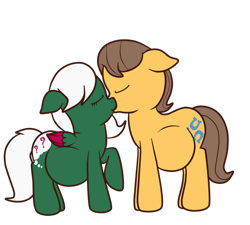 Size: 1000x900 | Tagged: safe, artist:preggyponies-4u, derpibooru import, caramel, oc, oc:clever query, earth pony, pegasus, pony, canon x oc, duo, duo male and female, ears back, female, fetish, kiss on the lips, kissing, male, male pregnancy, not anonfilly, pegasus oc, pregnant, shipping, simple background, transparent background