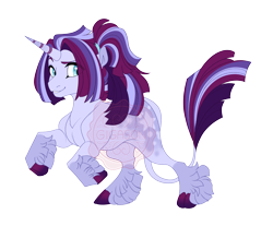 Size: 4600x3800 | Tagged: safe, artist:gigason, derpibooru import, oc, oc only, oc:sweet star, classical unicorn, pony, unicorn, g4, adoptable, bipedal, blank flank, blue eyes, cloven hooves, coat markings, colored, colored eyebrows, colored pinnae, colored pupils, eye clipping through hair, eye markings, eyebrows, eyelashes, flat colors, girly, green eyes, hair tie, high res, horn, lavender coat, leg markings, leonine tail, long tail, looking back, magical lesbian spawn, male, male oc, multicolored mane, multicolored tail, obtrusive watermark, offspring, parent:tempest shadow, parent:twilight sparkle, parents:tempestlight, ponytail, purple coat, purple mane, purple tail, raised eyebrow, rearing, shaggy mane, simple background, smiling, socks (coat marking), solo, stallion, stallion oc, star mark, stars, straight mane, straight tail, striped horn, tail, teal eyes, teal pupils, three quarter view, tied mane, transparent background, unicorn horn, unicorn oc, unshorn fetlocks, wall of tags, watermark