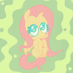 Size: 3168x3168 | Tagged: safe, artist:livzkat, derpibooru import, fluttershy, pegasus, big eyes, blushing, cute, pastel, shy, smol, solo