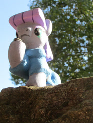 Size: 1567x2089 | Tagged: safe, alternate version, artist:malte279, derpibooru import, part of a set, boulder (pet), maud pie, earth pony, pony, g4, concrete, craft, female, mare, outdoors, sculpture, solo, ytong