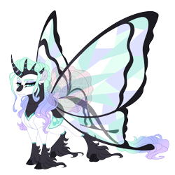 Size: 4400x4400 | Tagged: safe, artist:gigason, derpibooru import, oc, oc only, oc:danainae, changepony, hybrid, g4, absurd resolution, adoptable, black hooves, blue eyes, blue sclera, butterfly wings, cloven hooves, coat markings, colored, colored belly, colored eyebrows, colored hooves, colored horn, colored pinnae, colored sclera, colored tail, colored wings, curved horn, ear fluff, ears, eyebrows, eyeshadow, facial markings, flat colors, gradient mane, gradient tail, hooves, horn, horns, hybrid oc, large wings, leonine tail, liddded eyes, long fetlocks, long mane, long mane male, long tail, looking down, magical lesbian spawn, makeup, male, male oc, multiple horns, obtrusive watermark, offspring, parent:princess celestia, parent:queen chrysalis, parents:chryslestia, purple eyeshadow, raised eyebrow, shiny belly, simple background, slit eyes, smiling, snip (coat marking), socks (coat marking), solo, spread wings, stallion, stallion oc, standing, striped horn, tail, teal eyes, thick eyelashes, thin tail, three quarter view, transparent background, transparent wings, unicorn horn, unshorn fetlocks, wall of tags, watermark, wavy mane, wavy tail, white body, white coat, wing markings, wings