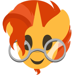 Size: 669x669 | Tagged: safe, artist:czu, derpibooru import, sunburst, g4, emoji, glasses, nerd, simple background, solo, transparent background