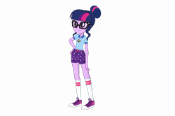 Size: 1280x852 | Tagged: safe, artist:megalayed, derpibooru import, sci-twi, twilight sparkle, human, equestria girls, g4, legend of everfree, legend of everfree - bloopers, camp everfree, camp everfree logo, camp everfree outfits, converse, female, shoes, simple background, smile edit, smiling, solo, transparent background, vector