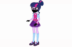 Size: 1280x852 | Tagged: safe, artist:megalayed, derpibooru import, sci-twi, twilight sparkle, human, eqg summertime shorts, equestria girls, g4, face mask, female, full body, full view, mask, sci-twi outfits, sci-twi skirt, simple background, solo, transparent background