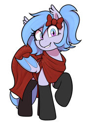 Size: 2289x3166 | Tagged: safe, artist:thebatfang, derpibooru import, oc, oc only, oc:lucky roll, bat pony, pony, alternate hairstyle, bat pony oc, bat wings, bow, clothes, dress, fangs, female, looking at you, mare, mare fair, ponytail, raised hoof, raised leg, red dress, simple background, smiling, smiling at you, socks, solo, stockings, thigh highs, transparent background, wings