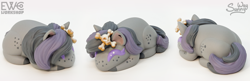 Size: 2000x645 | Tagged: safe, artist:ewc workshop, artist:sunny way, derpibooru import, oc, oc:sunset skull, earth pony, pony, g4, 3d print, bone, bun, buns, craft, cute, ewc workshop, female, figurine, happy, irl, little buns, painting, photo, sculpture, skull, solo, statue