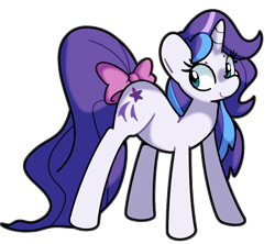 Size: 900x800 | Tagged: safe, artist:kindakismet, derpibooru import, glory, pony, unicorn, g1, bow, horn, simple background, solo, tail, tail bow, transparent background