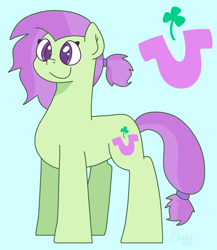 Size: 2515x2904 | Tagged: safe, artist:naggfruit, derpibooru import, oc, oc only, oc:lavender charm, earth pony, pony, crack ship offspring, earth pony oc, offspring, parent:marble pie, parent:trouble shoes, parents:marbleshoes, solo, tail, tied tail