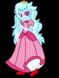 Size: 768x1024 | Tagged: safe, artist:yvettemac, derpibooru import, oc, oc only, oc:jemimasparkle, human, equestria girls, g4, clothes, crown, cute, dress, female, gloves, gown, high heels, jewelry, ocbetes, poofy shoulders, princess peach, regalia, shoes, solo, super mario bros.