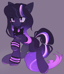 Size: 1852x2155 | Tagged: safe, artist:astralblues, derpibooru import, oc, pony, unicorn, female, horn, mare, neck bow, simple background, solo