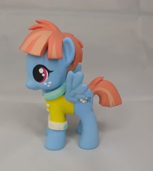 Size: 2097x2345 | Tagged: safe, artist:sanadaookmai, derpibooru import, windy whistles, pegasus, pony, g4, clothes, craft, freckles, irl, photo, polymer clay, shirt, solo, spread wings, tail, toy, wings