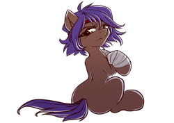 Size: 4961x3508 | Tagged: safe, artist:chaosangeldesu, derpibooru import, oc, oc only, earth pony, pony, bandage, cute, simple background, sitting, sketch, solo, transparent background