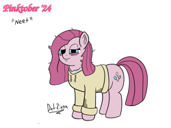 Size: 3644x2731 | Tagged: safe, artist:datzigga, derpibooru import, pinkie pie, earth pony, pony, messy mane, neet, simple background, solo, white background