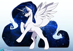 Size: 1100x779 | Tagged: safe, artist:arctic-fox, derpibooru import, oc, oc only, alicorn, pony, alicorn oc, gradient background, horn, solo, sternocleidomastoid, wings