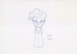 Size: 3507x2480 | Tagged: safe, derpibooru import, mayor mare, earth pony, pony, g4, 2010, concept art, female, front view, leak, mare, my little pony adventures, official, pencil drawing, sketch, smiling, solo, traditional art