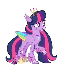 Size: 857x932 | Tagged: safe, artist:daydreamsunset23, derpibooru import, twilight sparkle, classical hippogriff, hippogriff, g4, base used, classical hippogriffied, colored wings, crown, female, folded wings, hippo sparkle, hippogriffied, jewelry, multicolored wings, necklace, open mouth, open smile, regalia, simple background, smiling, solo, species swap, transparent background, wings