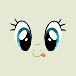 Size: 1080x1080 | Tagged: safe, derpibooru import, edit, edited screencap, editor:marefieber, screencap, bon bon, sweetie drops, earth pony, pony, applebuck season, g4, season 1, beige background, blue eyes, face only, female, mare, simple background, smiling, solo, tongue, tongue out