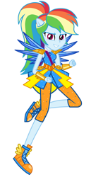 Size: 1024x1992 | Tagged: safe, artist:mixiepie, color edit, derpibooru import, edit, editor:amadondawn, rainbow dash, human, equestria girls, g4, colored, crystal guardian, crystal wings, shoes, simple background, sneakers, solo, white background, wings