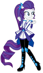 Size: 1024x1756 | Tagged: safe, artist:mixiepie, color edit, derpibooru import, edit, editor:amadondawn, rarity, human, equestria girls, g4, boots, colored, crystal guardian, high heel boots, shoes, simple background, solo, transparent background