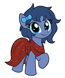 Size: 1994x2395 | Tagged: safe, artist:wenni, derpibooru import, oc, oc only, oc:whinny, pony, clothes, dress, female, looking at you, mare, raised hoof, raised leg, red dress, simple background, smiling, solo, transparent background