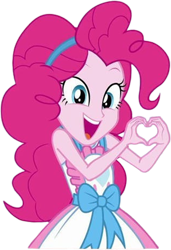 Size: 1722x2520 | Tagged: safe, derpibooru import, edit, edited screencap, editor:mrtoonlover83, screencap, pinkie pie, human, equestria girls, g4, background removed, female, heart hands, not a vector