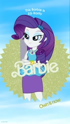 Size: 1080x1920 | Tagged: safe, derpibooru import, rarity, human, equestria girls, g4, barbie, barbie (film), female, solo